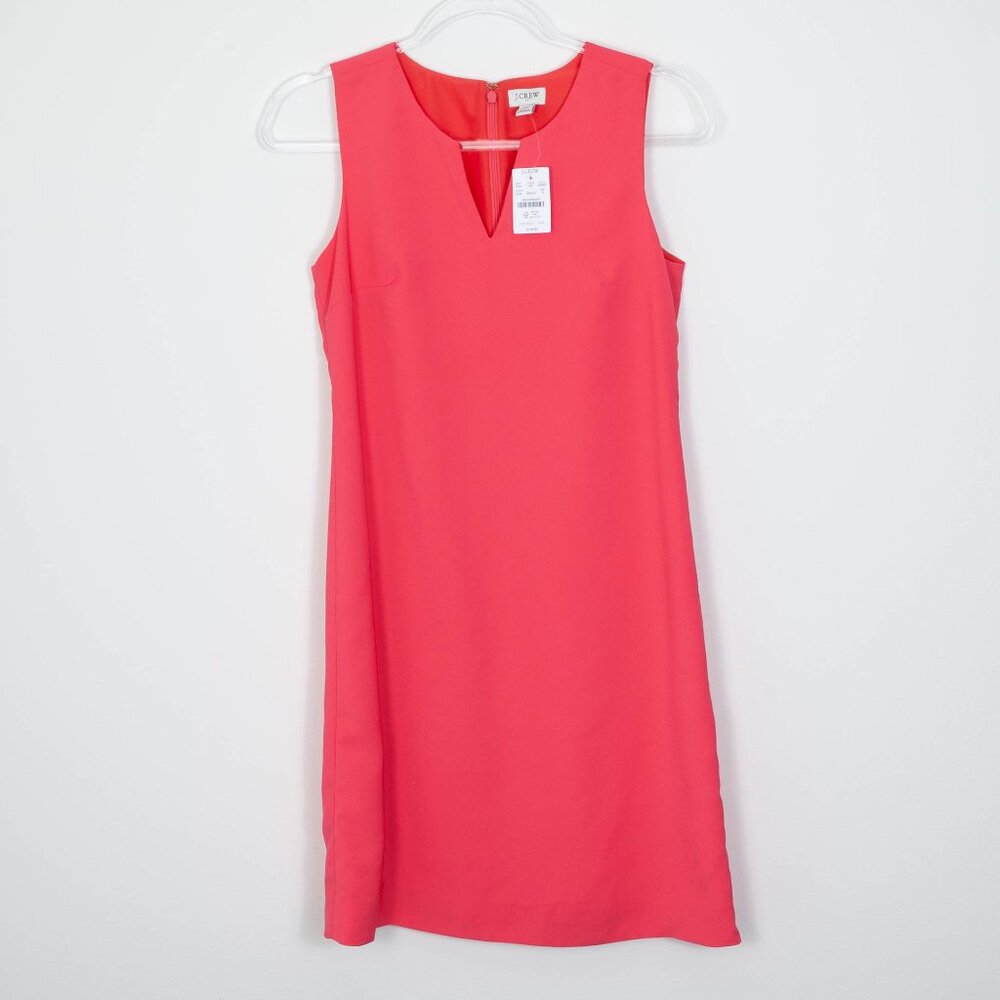 J. Crew Pink Classic Suiting Shift Dress Womens Size 0 NWT
